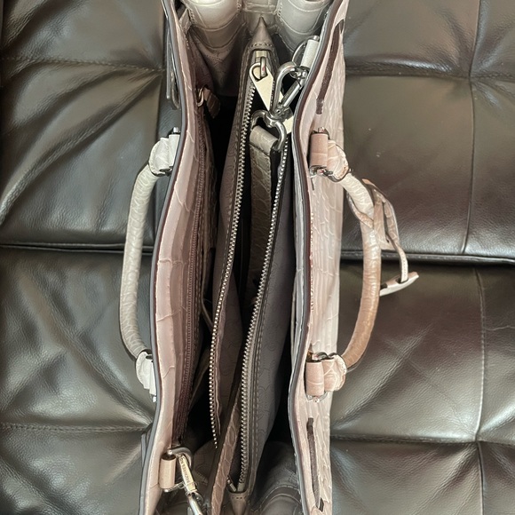 Michael Kors Crocodile-Embossed Leather Satchel with crossbody strap - Picture 3 of 7